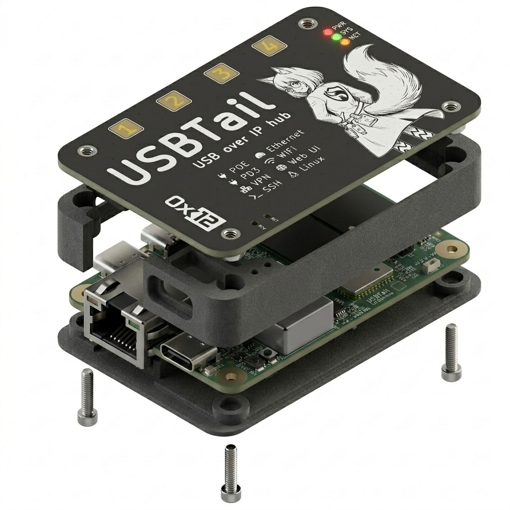 USBTail assembly kit, exploded view